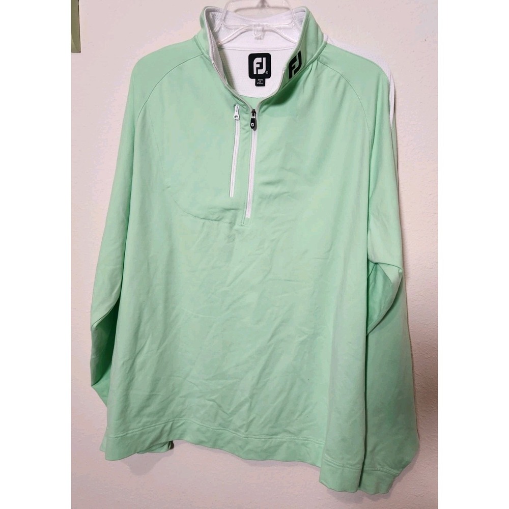FootJoy Mens 1/2 Zip Mid Layer Long Sleeve Golf Pullover Pastel‎ Green Spring XL